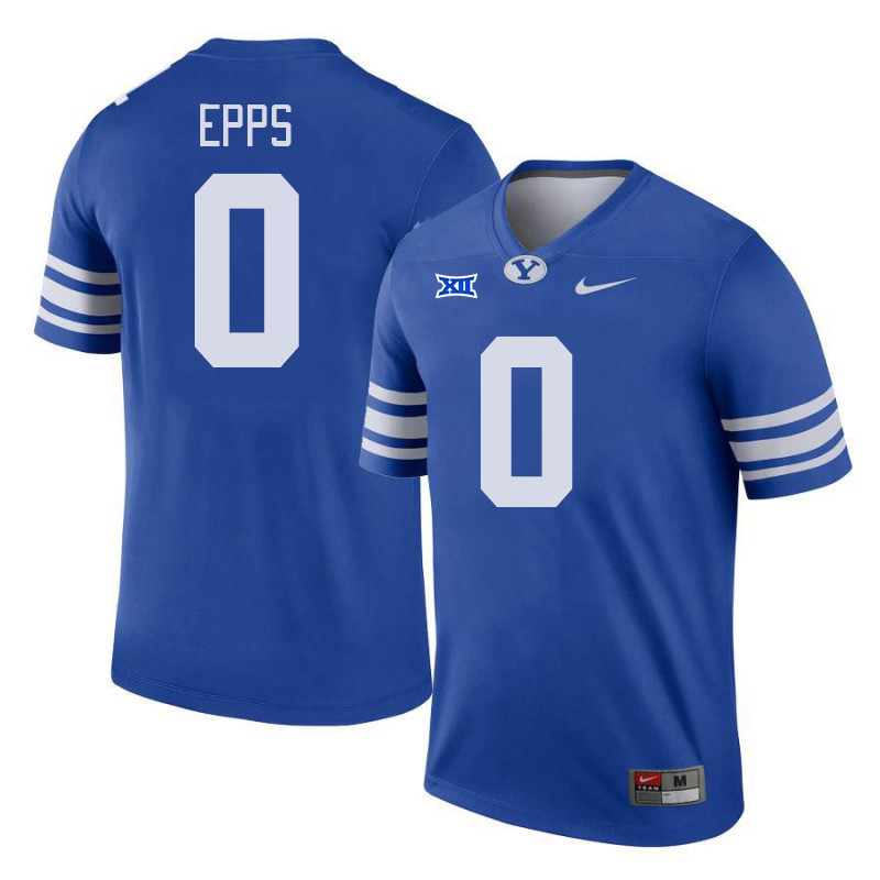 BYU Cougars #0 Kody Epps Big 12 Conference College Football Jerseys Stitched Sale-Royal